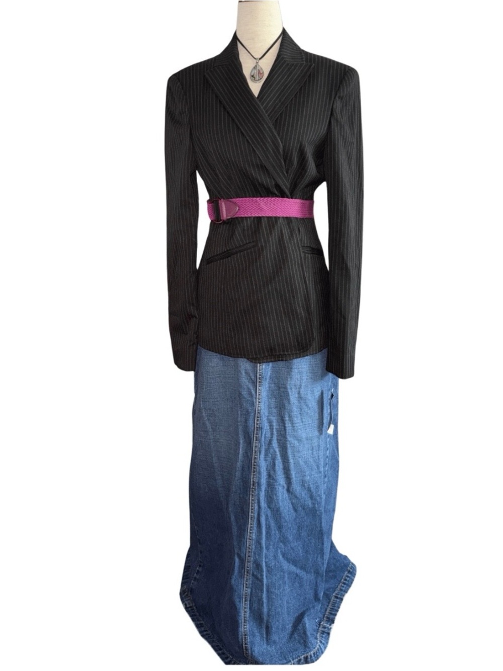 Vintage 90s Lucky Brand Denim Maxi Skirt
USA Long A Line 8 29
